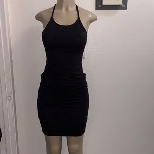 Elegant Black Halter Dress